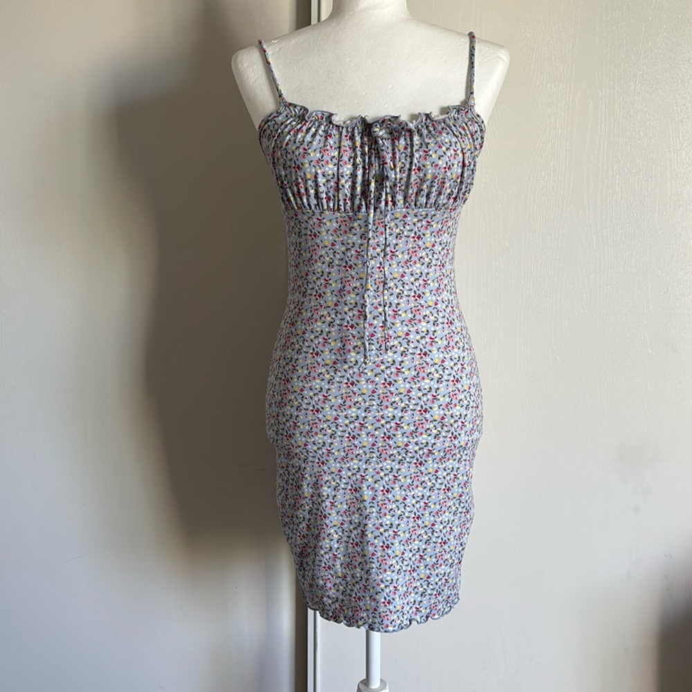 Country Chic Floral Mini Dress with Spaghetti Straps